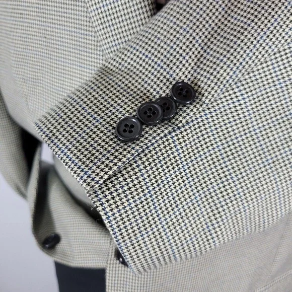Michael‎ Kors Men's Sport Coat Blazer Two Button Houndstooth Poly Blend 48S